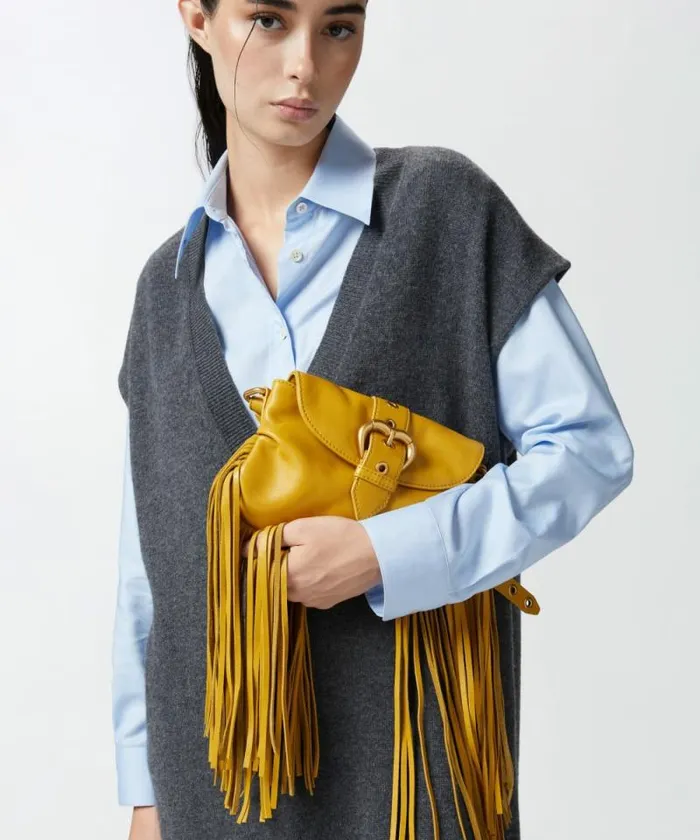 Women Shoulder Bags Pinko Jolene Mini Shoulder Bag With Long Fringing China Yellowantiquegold Women Shoulder Bags Pinko Jolene Mini Shoulder Bag With Long Fringing China Yellowantiquegold