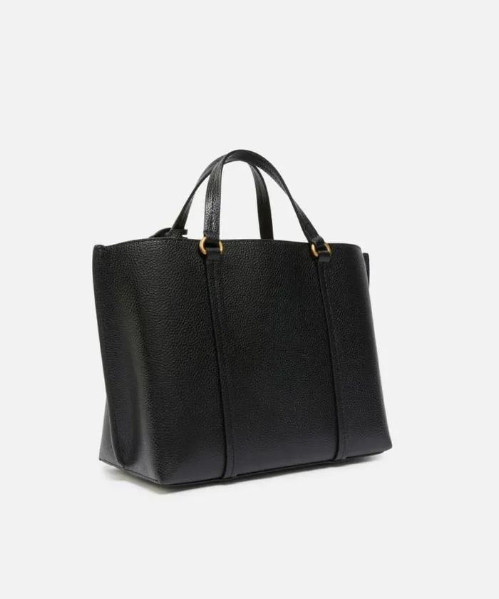 Women Shoulder Bags Pinko Large Tumbled Leather Shopper Bag Blackantique Gold Women Shoulder Bags Pinko Large Tumbled Leather Shopper Bag Blackantique Gold