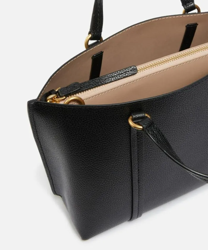 Women Shoulder Bags Pinko Large Tumbled Leather Shopper Bag Blackantique Gold Women Shoulder Bags Pinko Large Tumbled Leather Shopper Bag Blackantique Gold