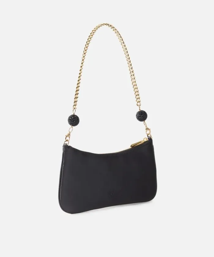 Women Shoulder Bags Pinko Small Satin Shoulder Bag Blackgold Women Shoulder Bags Pinko Small Satin Shoulder Bag Blackgold