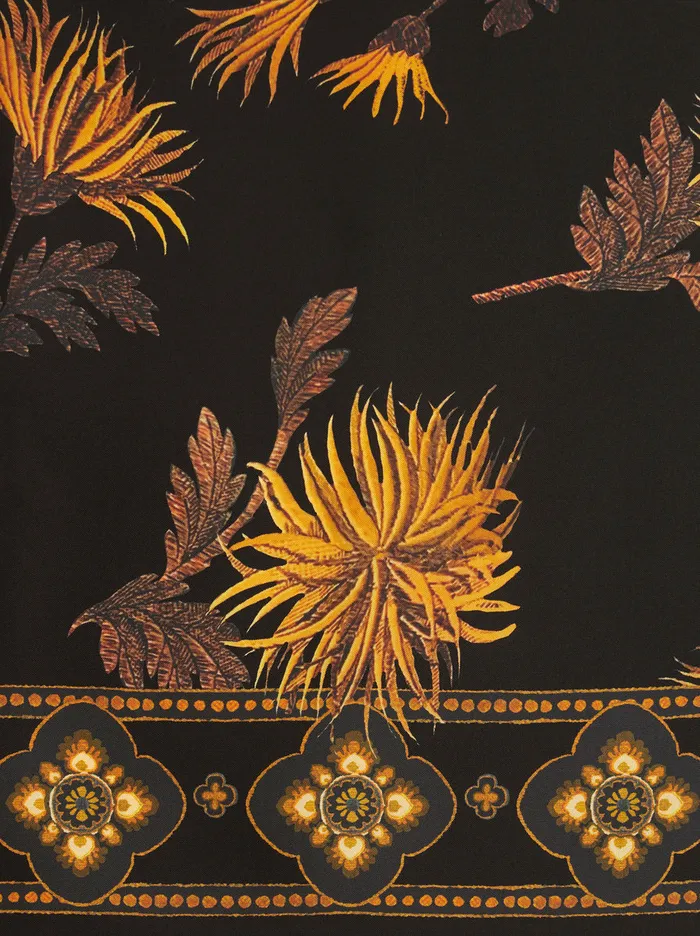 Women Silk Scarf With Dahlias Etro Scarves And Silk