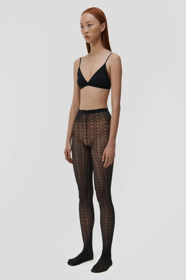 Women SIMKHAI Wolford Logo Tights Black Jonathan Simkhai Knitwear