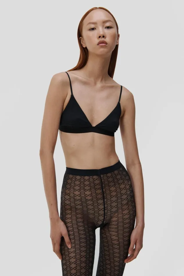 Women SIMKHAI Wolford Logo Tights Black Jonathan Simkhai Knitwear