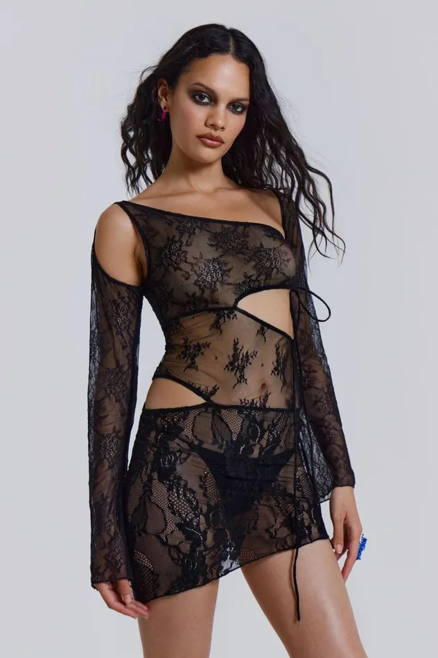 Women Siren Long Sleeve Mixed Lace Mini Dress With Slash Cut Out Detail Jaded London Mini Dresses Women Siren Long Sleeve Mixed Lace Mini Dress With Slash Cut Out Detail Jaded London Mini Dresses