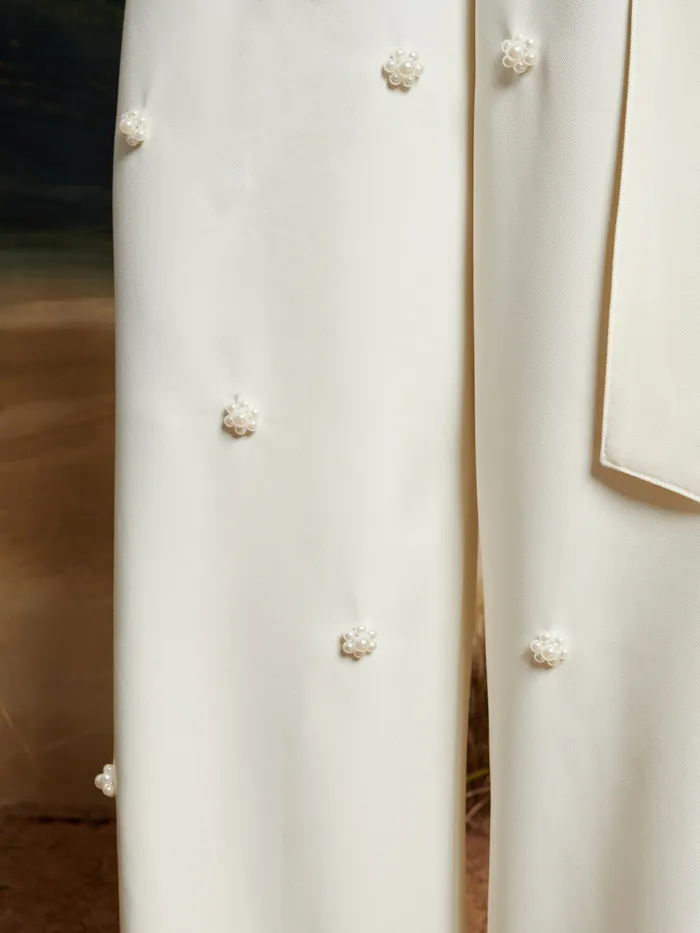 Women Sister Jane Bottoms DREAM Polo Pearl Trousers Vintage Cream
