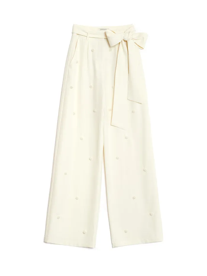 Women Sister Jane Bottoms DREAM Polo Pearl Trousers Vintage Cream