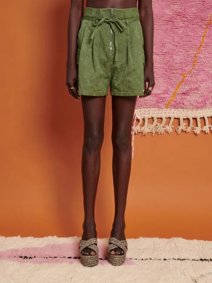Women Sister Jane Bottoms Ghospell Lina HighWaisted Shorts Moss Green