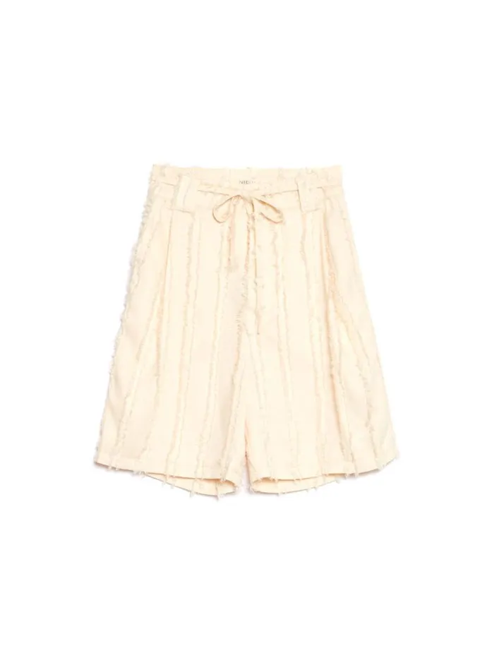 Women Sister Jane Bottoms Ghospell Soleil Textured Shorts Cloud Cream