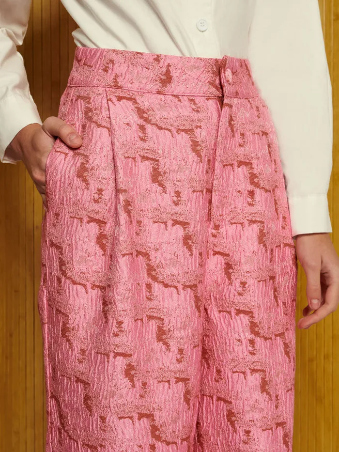 Women Sister Jane Bottoms Ghospell Tori Jacquard Trousers Flamingo Pink