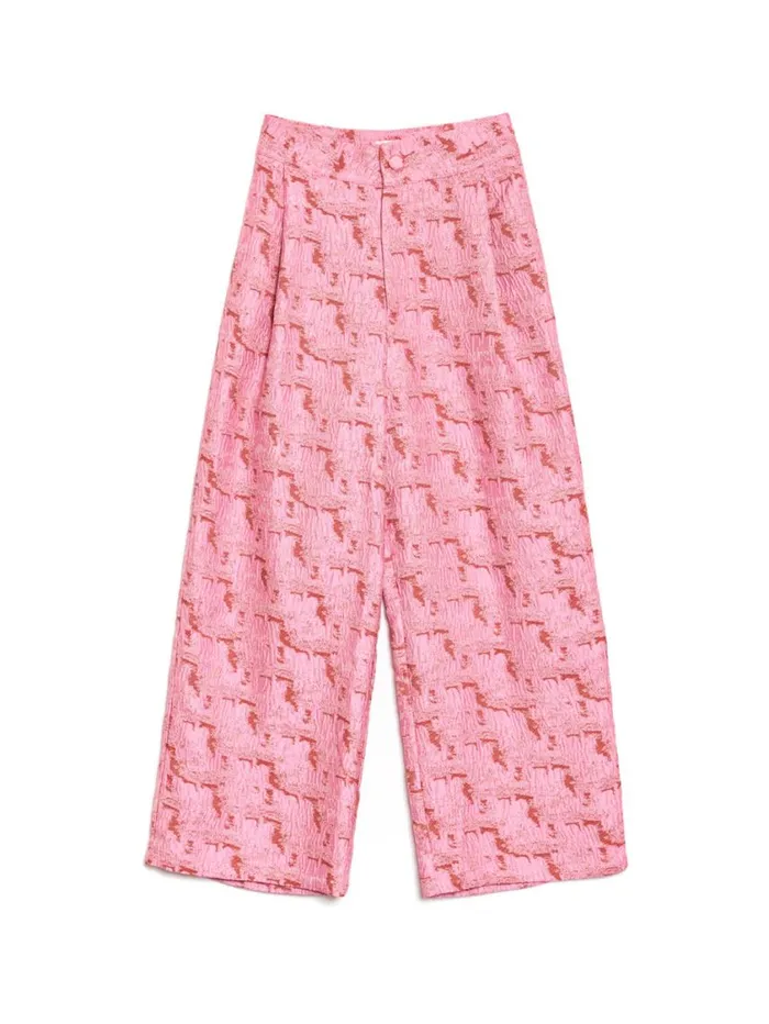 Women Sister Jane Bottoms Ghospell Tori Jacquard Trousers Flamingo Pink
