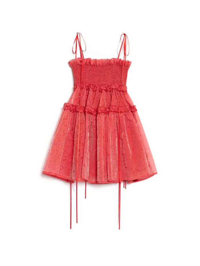 Women Sister Jane Dresses DREAM Calla Organza Mini Dress Cherry Red