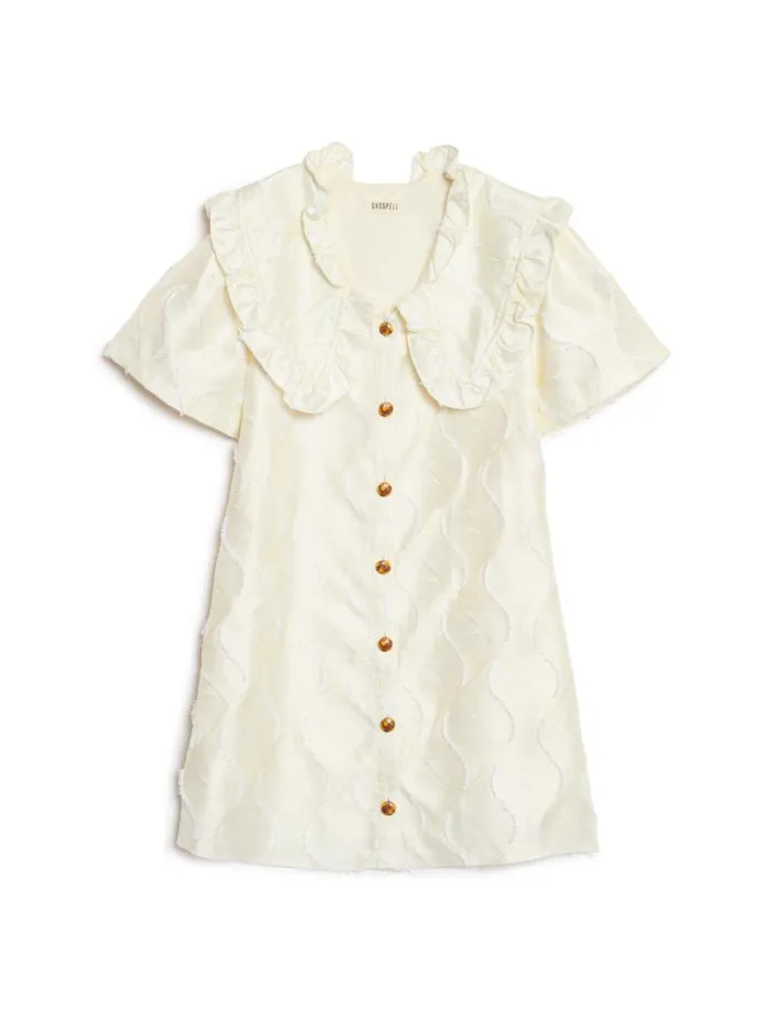 Women Sister Jane Dresses Ghospell Barb Textured Mini Dress Pearled Ivory