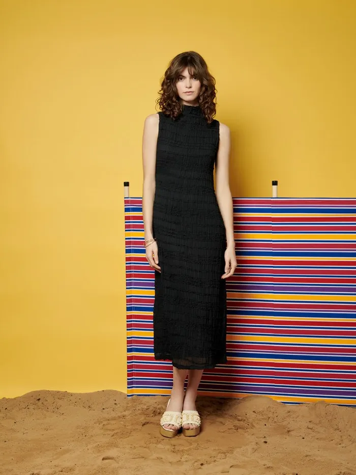 Women Sister Jane Dresses Ghospell Bridget Ruched Midi Dress Ink Black