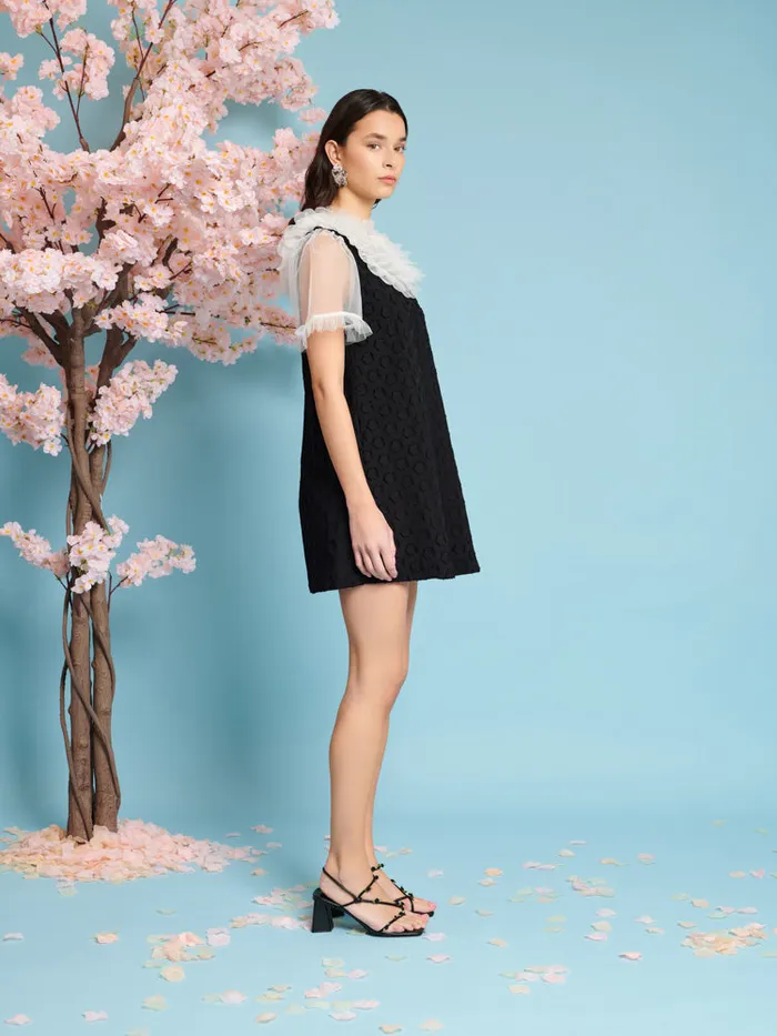Women Sister Jane Dresses Mara Jacquard Mini Dress Coal Black