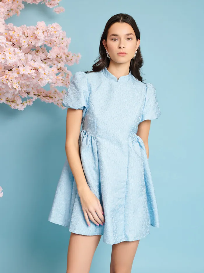 Women Sister Jane Dresses Nara Jacquard Mini Dress Pastel Blue