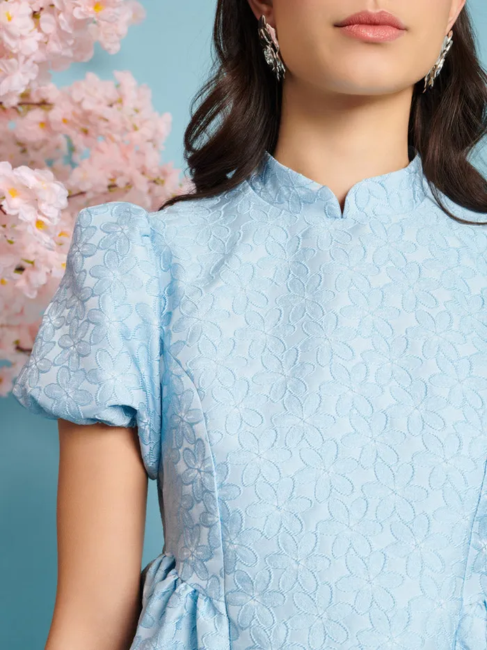 Women Sister Jane Dresses Nara Jacquard Mini Dress Pastel Blue