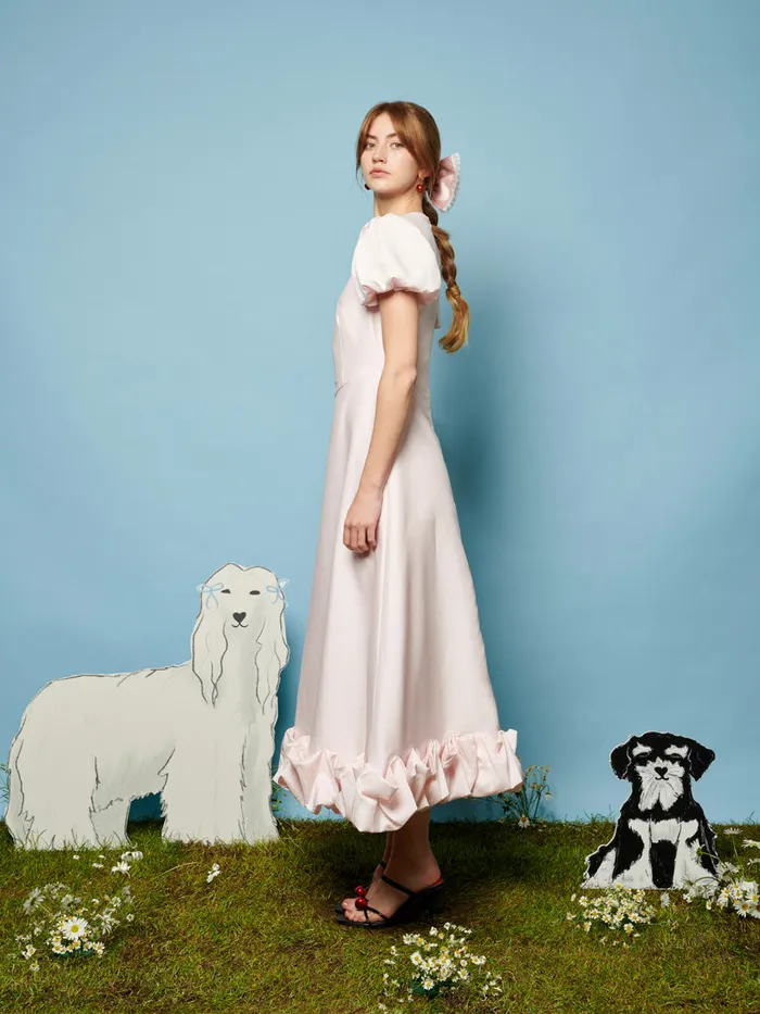 Women Sister Jane Dresses Tilly Taffeta Midi Dress Pale Pink