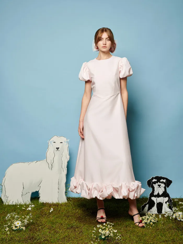 Women Sister Jane Dresses Tilly Taffeta Midi Dress Pale Pink