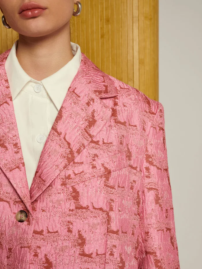 Women Sister Jane Jackets Ghospell Tori Jacquard Blazer Flamingo Pink