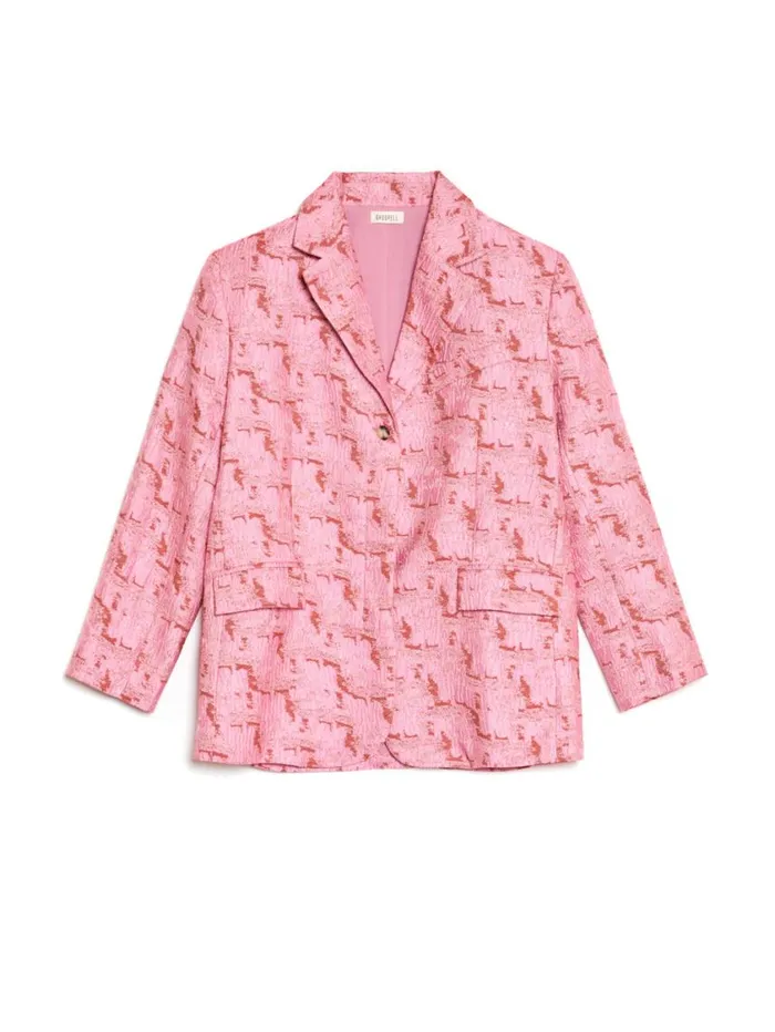 Women Sister Jane Jackets Ghospell Tori Jacquard Blazer Flamingo Pink