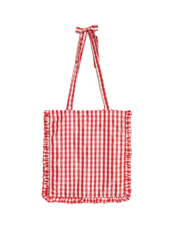 Women Sister Jane Stables Gingham Tote Bag Gingham Red