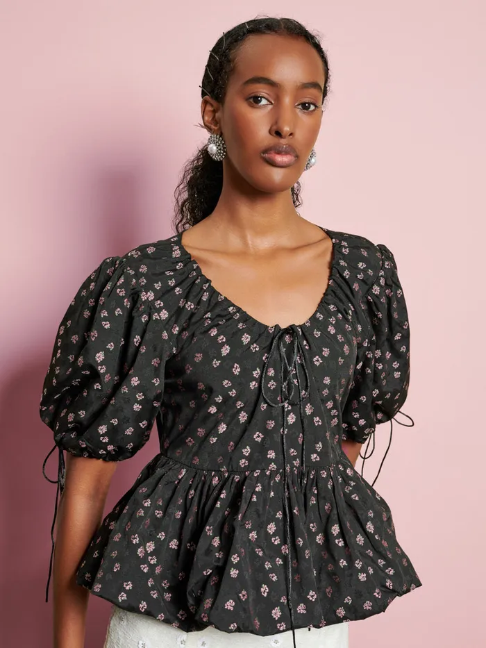 Women Sister Jane Tops DREAM Pepper Floral Top Pink Folral Black