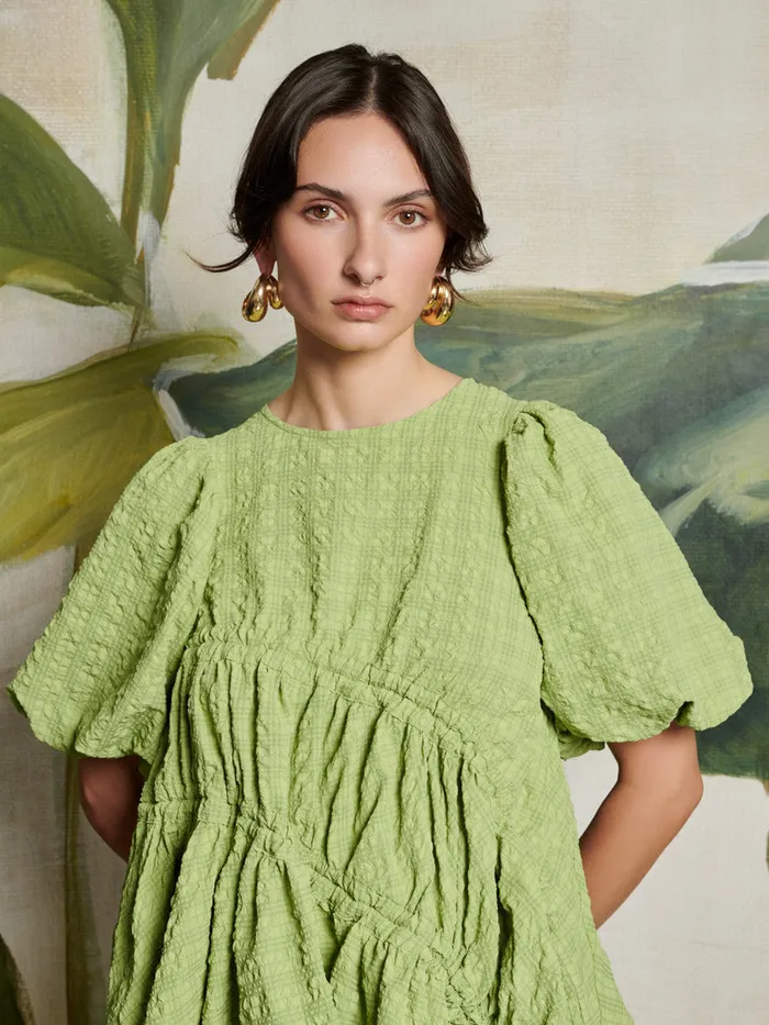 Women Sister Jane Tops Ghospell Lia Ruched Top Bright Green