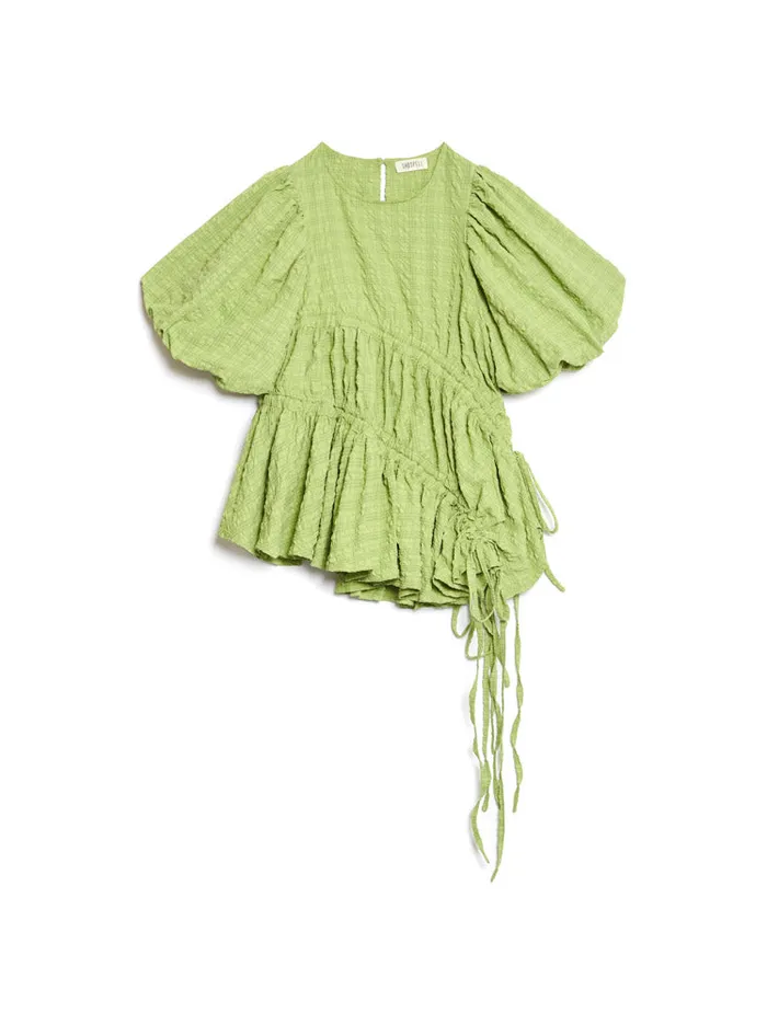 Women Sister Jane Tops Ghospell Lia Ruched Top Bright Green