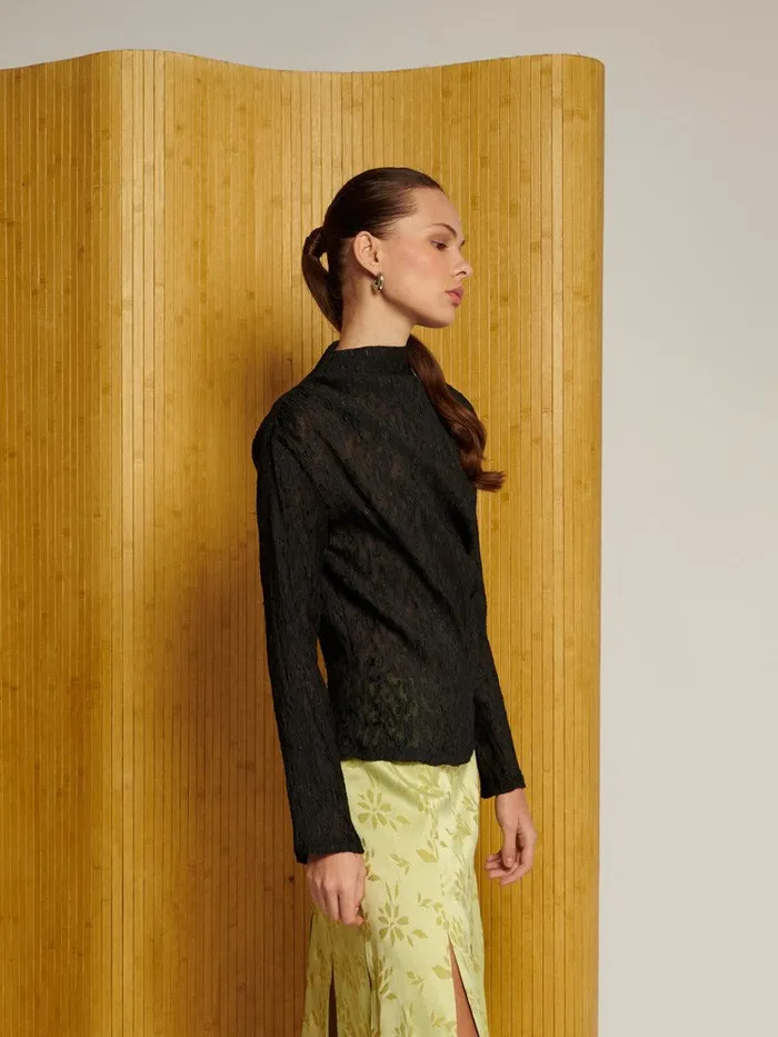 Women Sister Jane Tops Ghospell Sabine Draped Top Coal Black