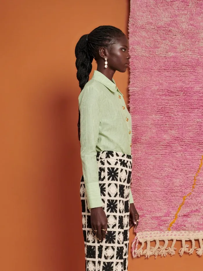 Women Sister Jane Tops Ghospell Thena Fitted Shirt Pistachio Green