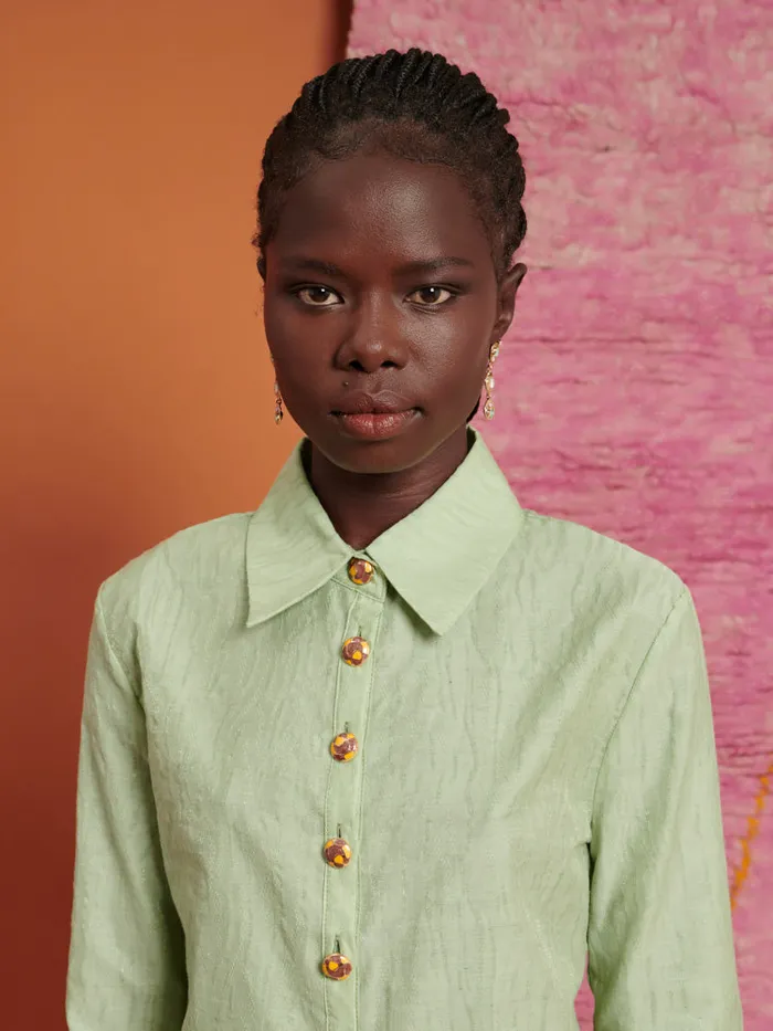 Women Sister Jane Tops Ghospell Thena Fitted Shirt Pistachio Green