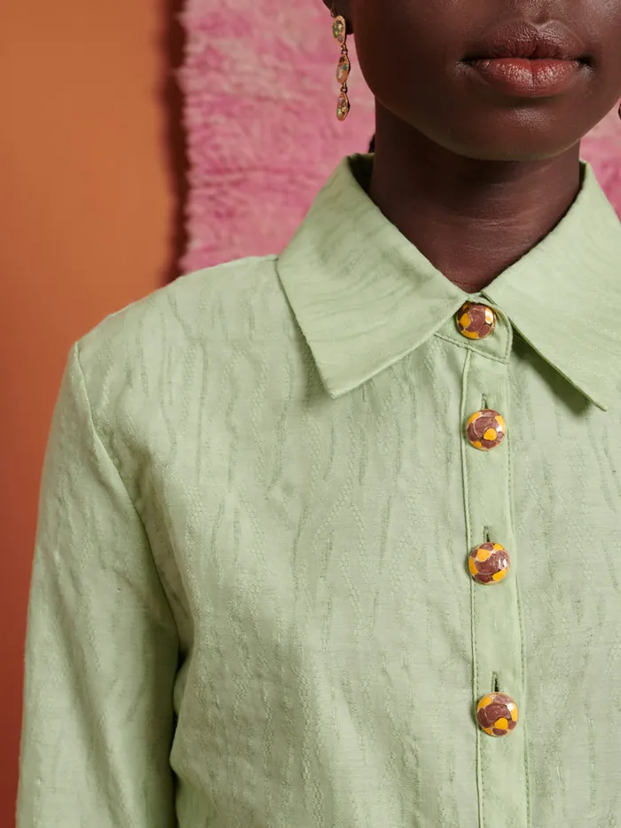 Women Sister Jane Tops Ghospell Thena Fitted Shirt Pistachio Green