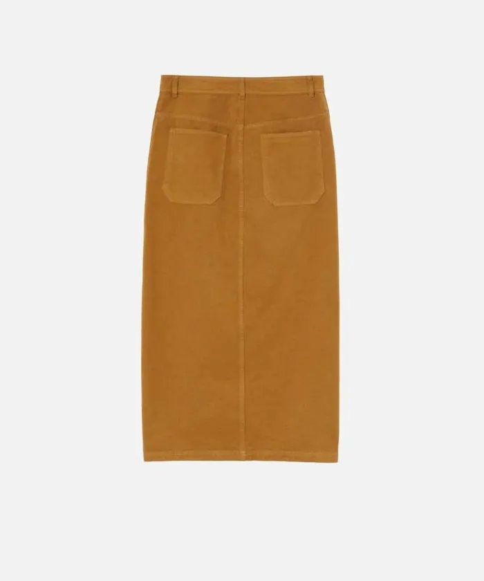 Women Skirts Pinko Long Cotton Workwear Skirt Bronze Women Skirts Pinko Long Cotton Workwear Skirt Bronze
