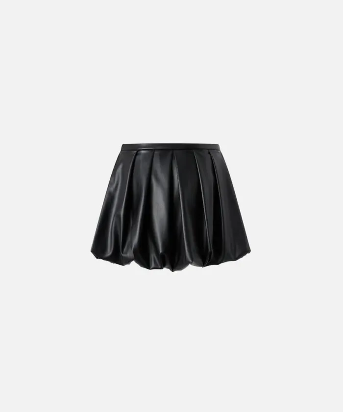 Women Skirts Pinko Pleated Faux Leather Mini Skirt Limo Black Women Skirts Pinko Pleated Faux Leather Mini Skirt Limo Black