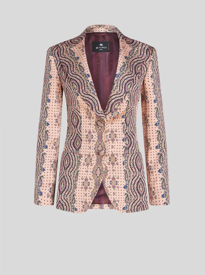 Women Slim Jacquard Jacket With Polka Dots Etro Jackets
