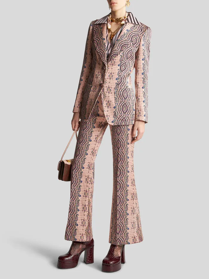 Women Slim Jacquard Jacket With Polka Dots Etro Jackets