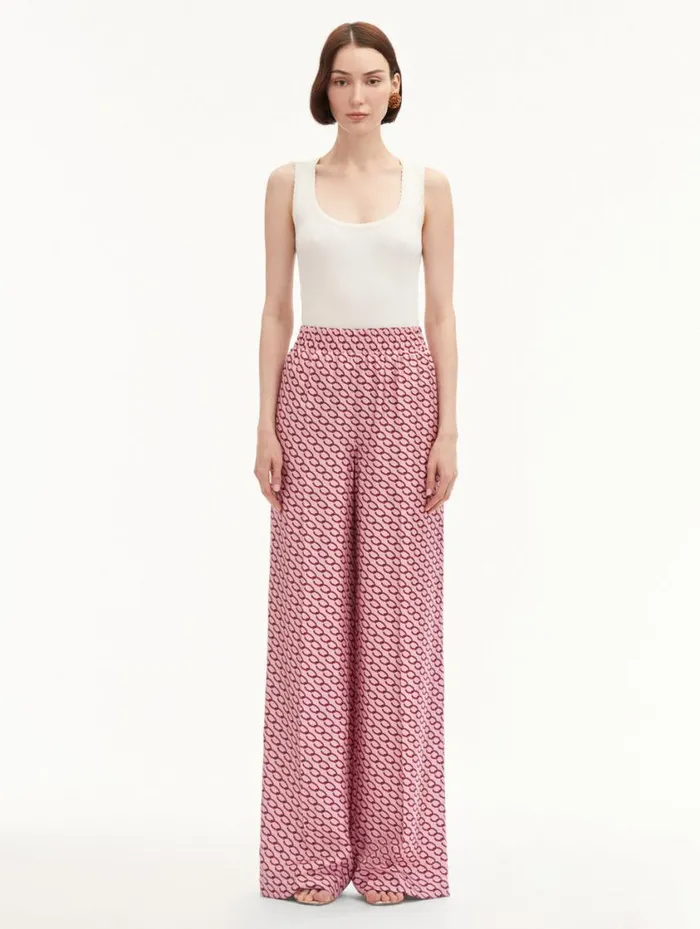 Women Small Oscar ChainLink Pant Beet Pink Oscar De La Renta Pants and Skirts Women Small Oscar ChainLink Pant Beet Pink Oscar De La Renta Pants and Skirts