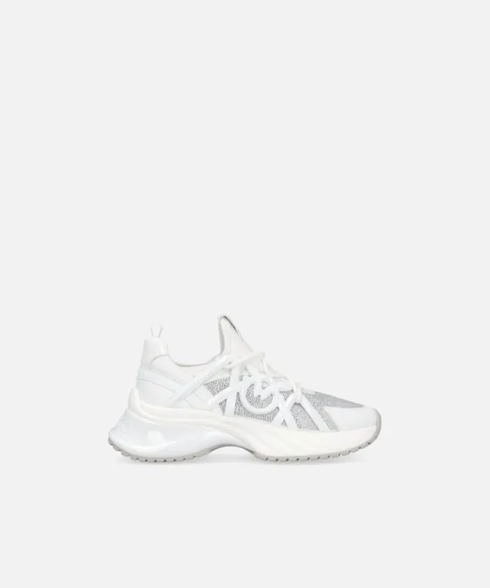 Women Sneakers Pinko Ariel Sneakers With Crystals Whitecrystal