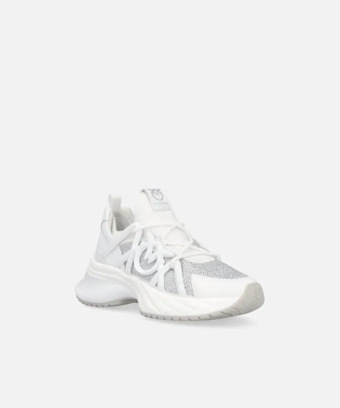 Women Sneakers Pinko Ariel Sneakers With Crystals Whitecrystal Women Sneakers Pinko Ariel Sneakers With Crystals Whitecrystal