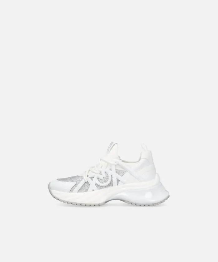 Women Sneakers Pinko Ariel Sneakers With Crystals Whitecrystal Women Sneakers Pinko Ariel Sneakers With Crystals Whitecrystal