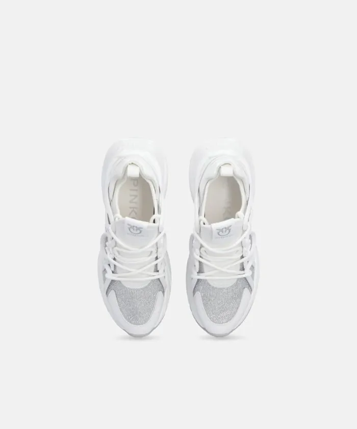 Women Sneakers Pinko Ariel Sneakers With Crystals Whitecrystal Women Sneakers Pinko Ariel Sneakers With Crystals Whitecrystal