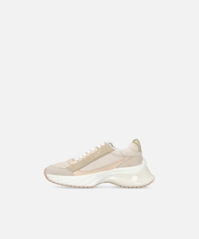 Women Sneakers Pinko Ariel Sneakers With Logo And Leather And Suede Details Nudewhite Women Sneakers Pinko Ariel Sneakers With Logo And Leather And Suede Details Nudewhite