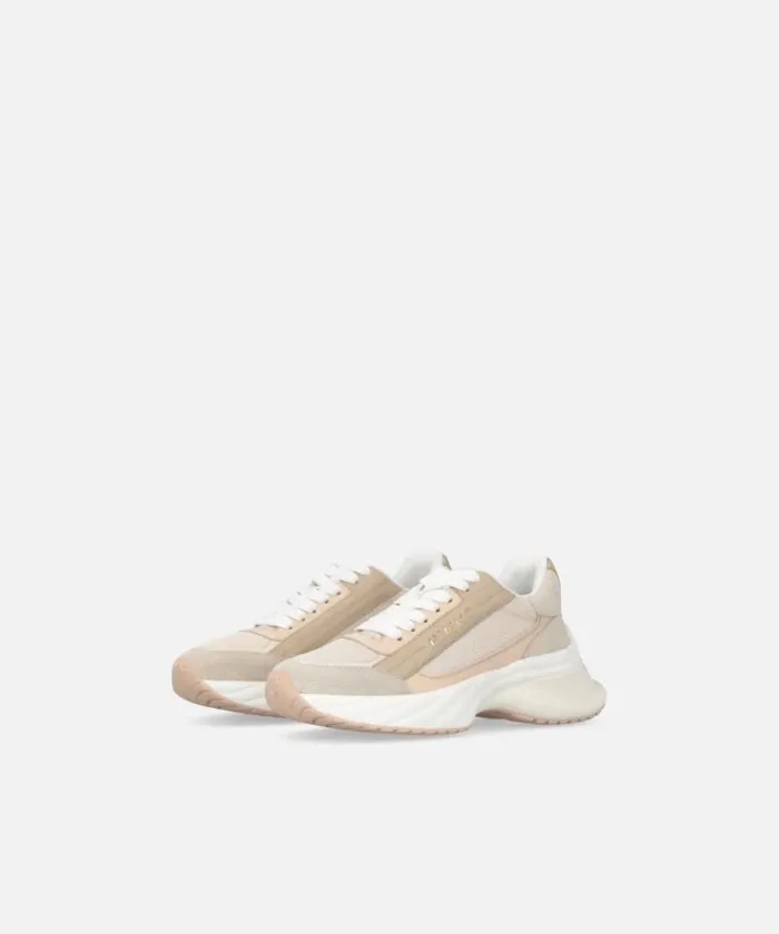Women Sneakers Pinko Ariel Sneakers With Logo And Leather And Suede Details Nudewhite Women Sneakers Pinko Ariel Sneakers With Logo And Leather And Suede Details Nudewhite