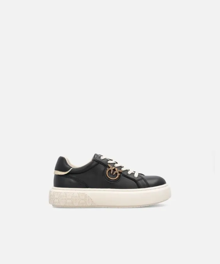 Women Sneakers Pinko Highsoled Flatform Sneakers With Metal Logo Blackplatinum Women Sneakers Pinko Highsoled Flatform Sneakers With Metal Logo Blackplatinum