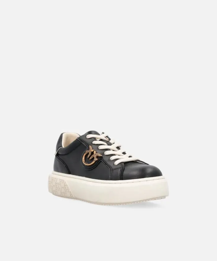 Women Sneakers Pinko Highsoled Flatform Sneakers With Metal Logo Blackplatinum Women Sneakers Pinko Highsoled Flatform Sneakers With Metal Logo Blackplatinum