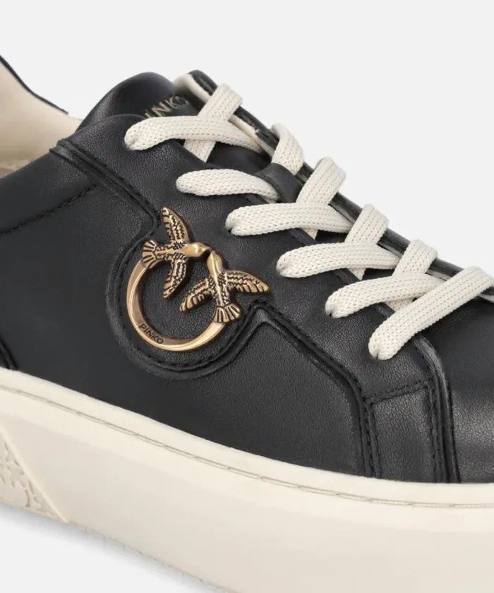 Women Sneakers Pinko Highsoled Flatform Sneakers With Metal Logo Blackplatinum Women Sneakers Pinko Highsoled Flatform Sneakers With Metal Logo Blackplatinum