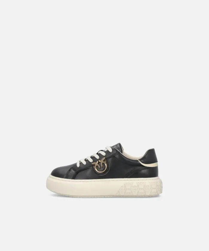 Women Sneakers Pinko Highsoled Flatform Sneakers With Metal Logo Blackplatinum Women Sneakers Pinko Highsoled Flatform Sneakers With Metal Logo Blackplatinum