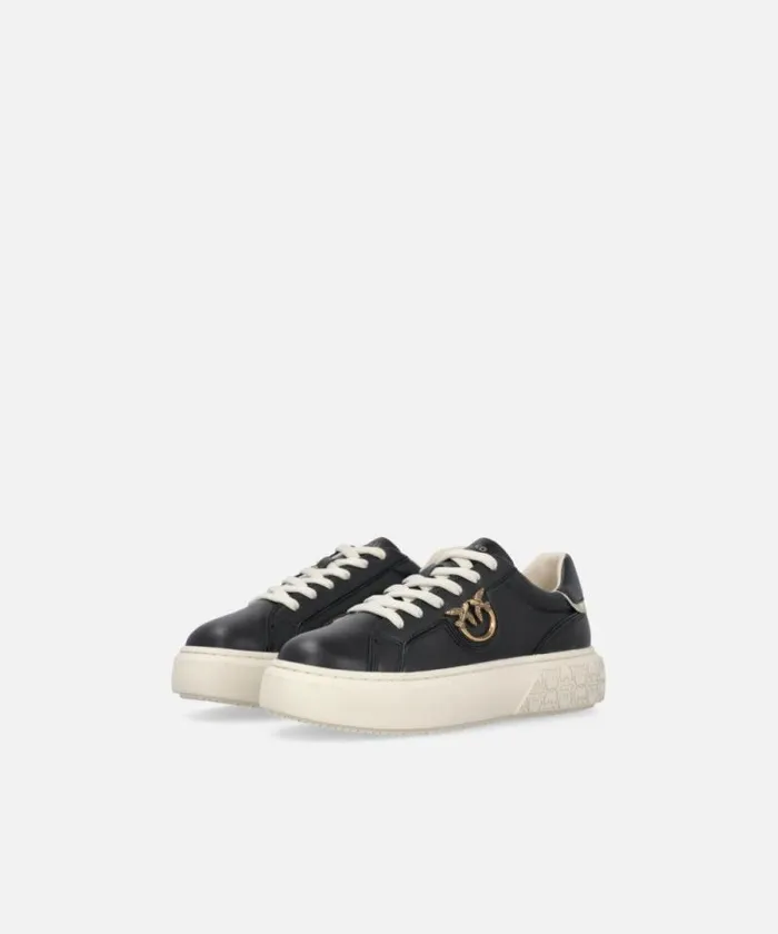 Women Sneakers Pinko Highsoled Flatform Sneakers With Metal Logo Blackplatinum Women Sneakers Pinko Highsoled Flatform Sneakers With Metal Logo Blackplatinum