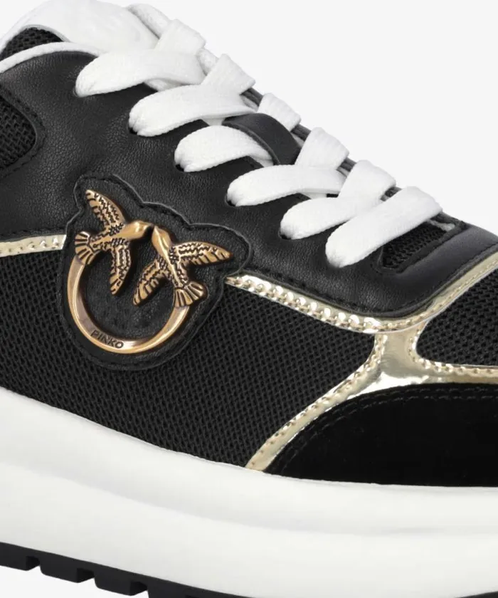 Women Sneakers Pinko Sneakers With Logo And Mirrorfinish Details Blackplatinumwhite Women Sneakers Pinko Sneakers With Logo And Mirrorfinish Details Blackplatinumwhite