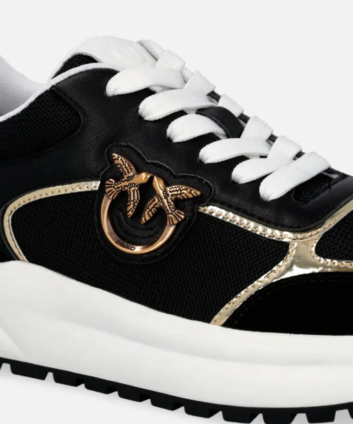 Women Sneakers Pinko Sneakers With Logo And Mirrorfinish Details Blackplatinumwhite Women Sneakers Pinko Sneakers With Logo And Mirrorfinish Details Blackplatinumwhite